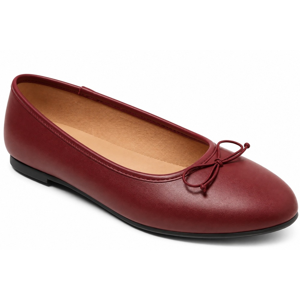 A New Day Matilda Burgundy Ballet Flats Women 8.5 Memory Foam Bow Accent NWT
